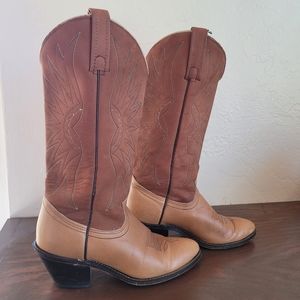 ACME Two-Tone Brown/Tan Western Heeled Boots
